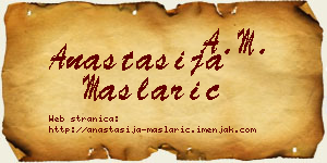 Anastasija Maslarić vizit kartica
